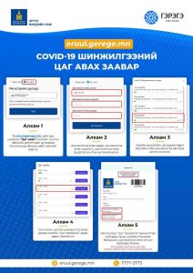 КОВИД-19 ШИНЖИЛГЭЭНИЙ ЦАГ АВАХ ЗААВАР...